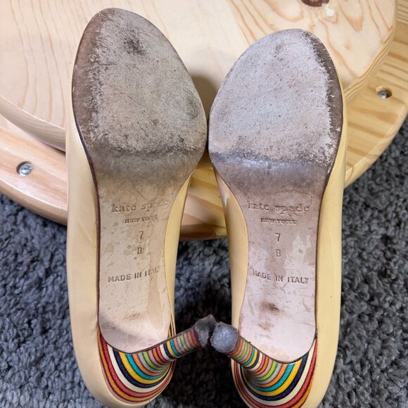 Kate Spade Shoes Karolina Nude Heels Womens Size 7 Pump Stiletto Made in Italy - Picture 9 of 9